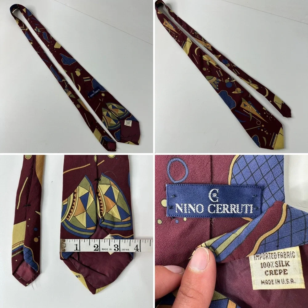7 Vintage Mens Silk Neck Ties Nino Cerruti Stafford Isaac Zelcer Paisley Floral